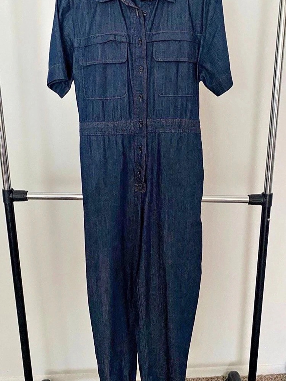 Banana Republic Dark Wash Denim Utility Jumpsuit - Size M